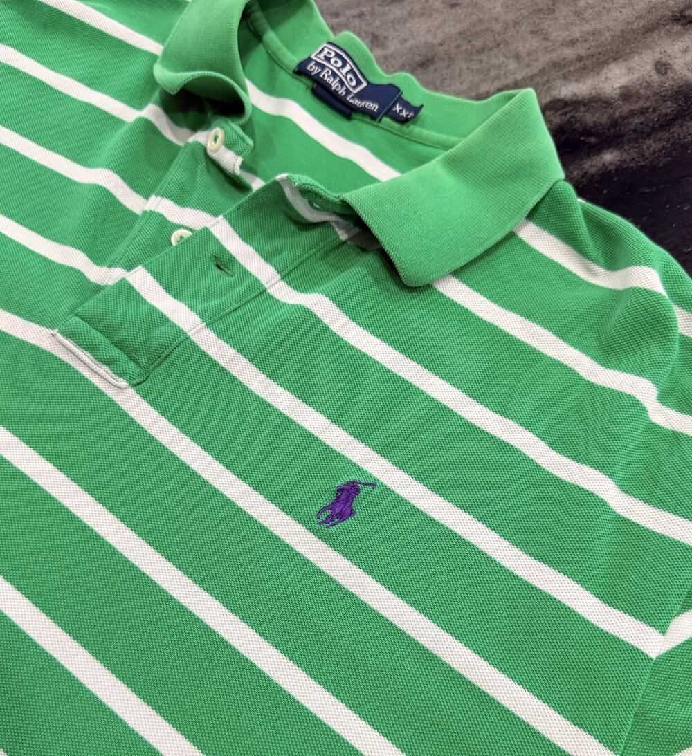 Polo Ralph Lauren Mens XXL Striped Polo Shirt Pony Pique Preppy Golf Classic